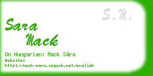 sara mack business card